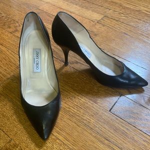 Black leather Jimmy Choo pumps